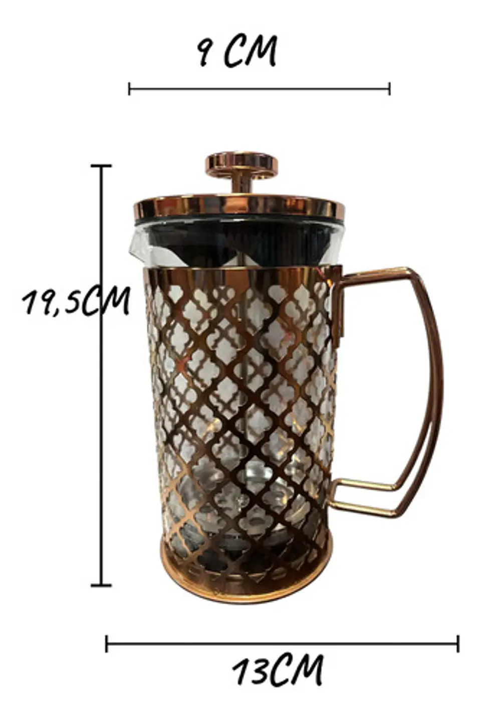 Cafetera Prensa Francesa 600ml En Acero Inoxidable Vidrio 31