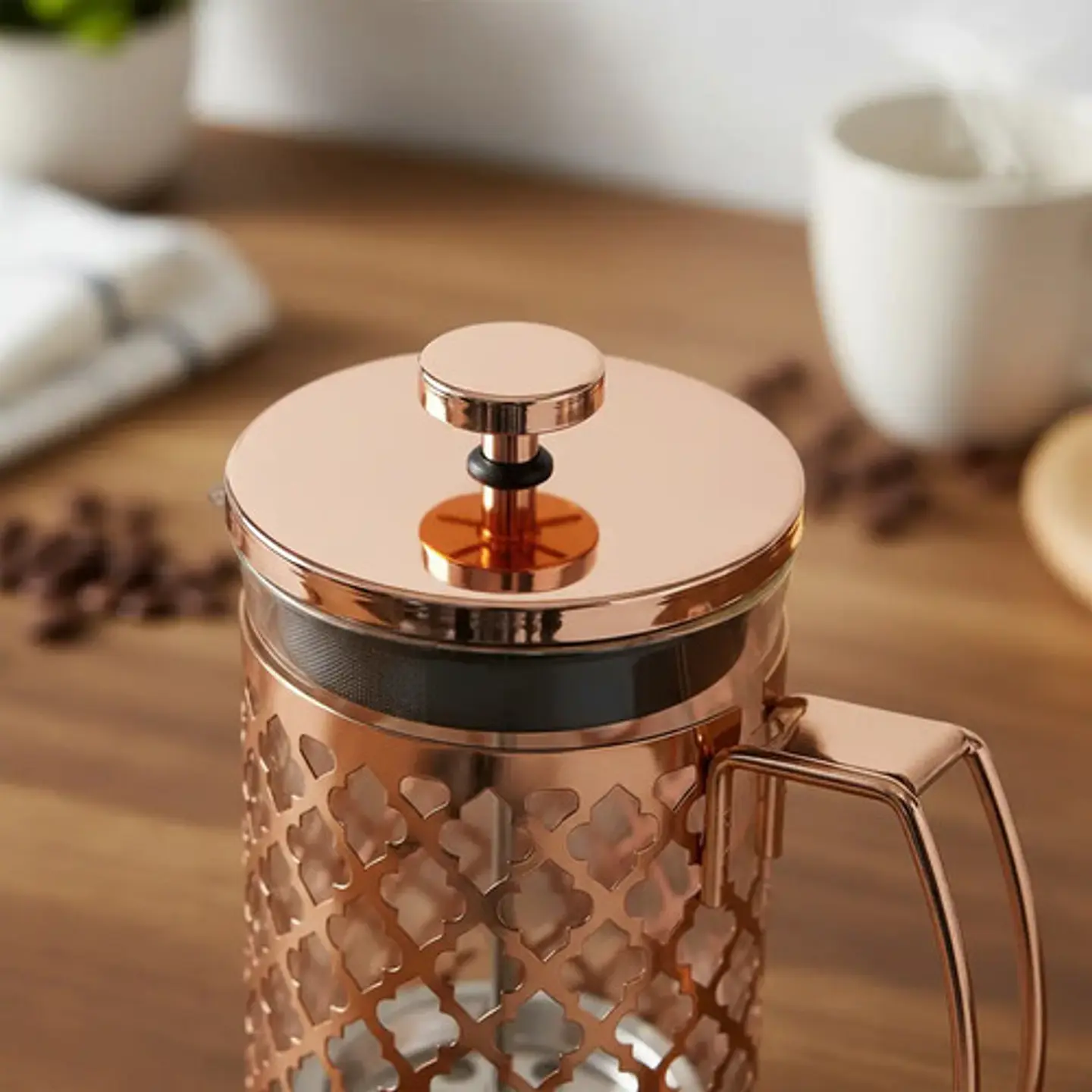 Cafetera Prensa Francesa 600ml En Acero Inoxidable Vidrio 33