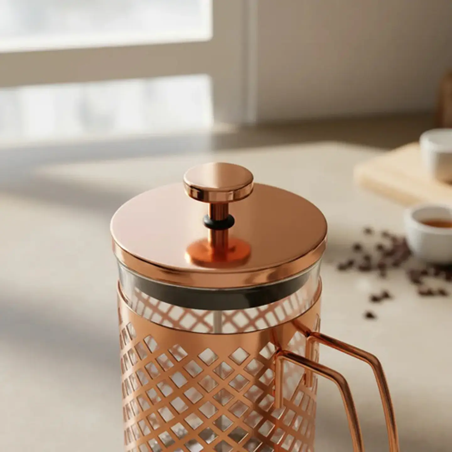 Cafetera Prensa Francesa 600ml En Acero Inoxidable Vidrio 42