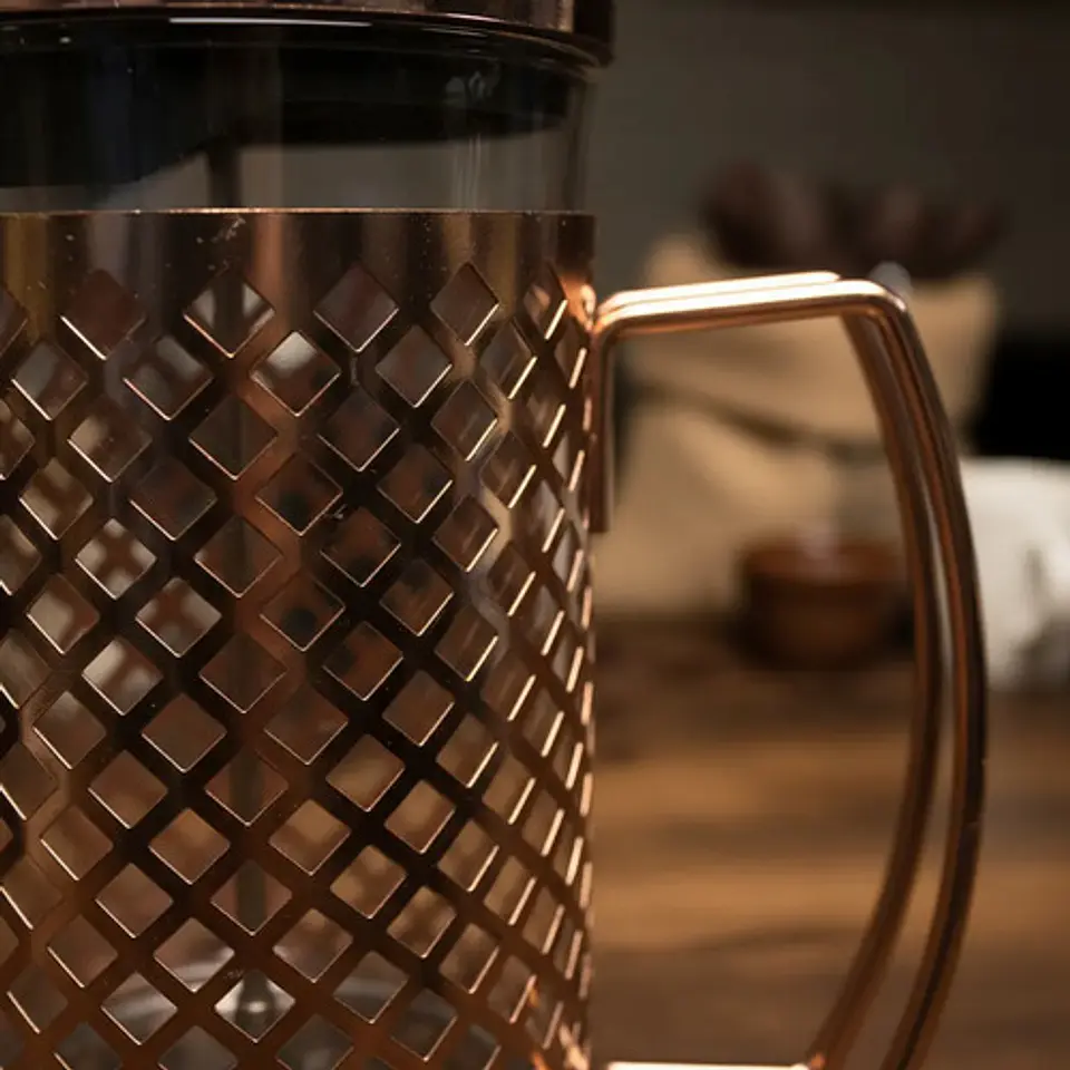 Cafetera Prensa Francesa 600ml En Acero Inoxidable Vidrio 43