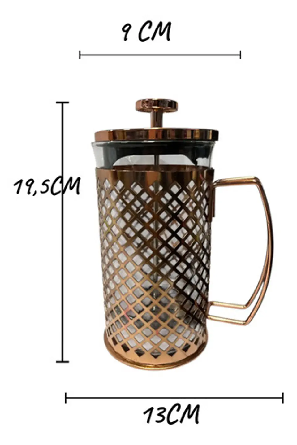 Cafetera Prensa Francesa 600ml En Acero Inoxidable Vidrio 44