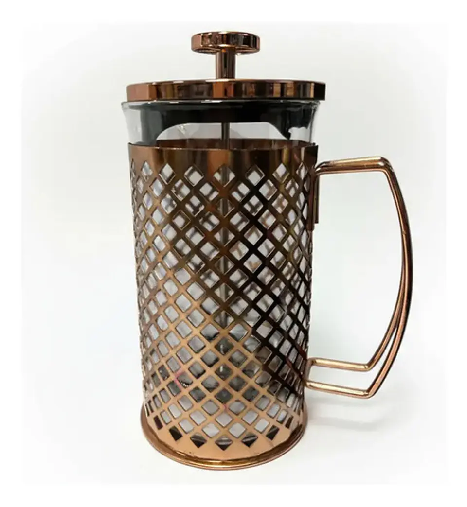 Cafetera Prensa Francesa 600ml En Acero Inoxidable Vidrio 45
