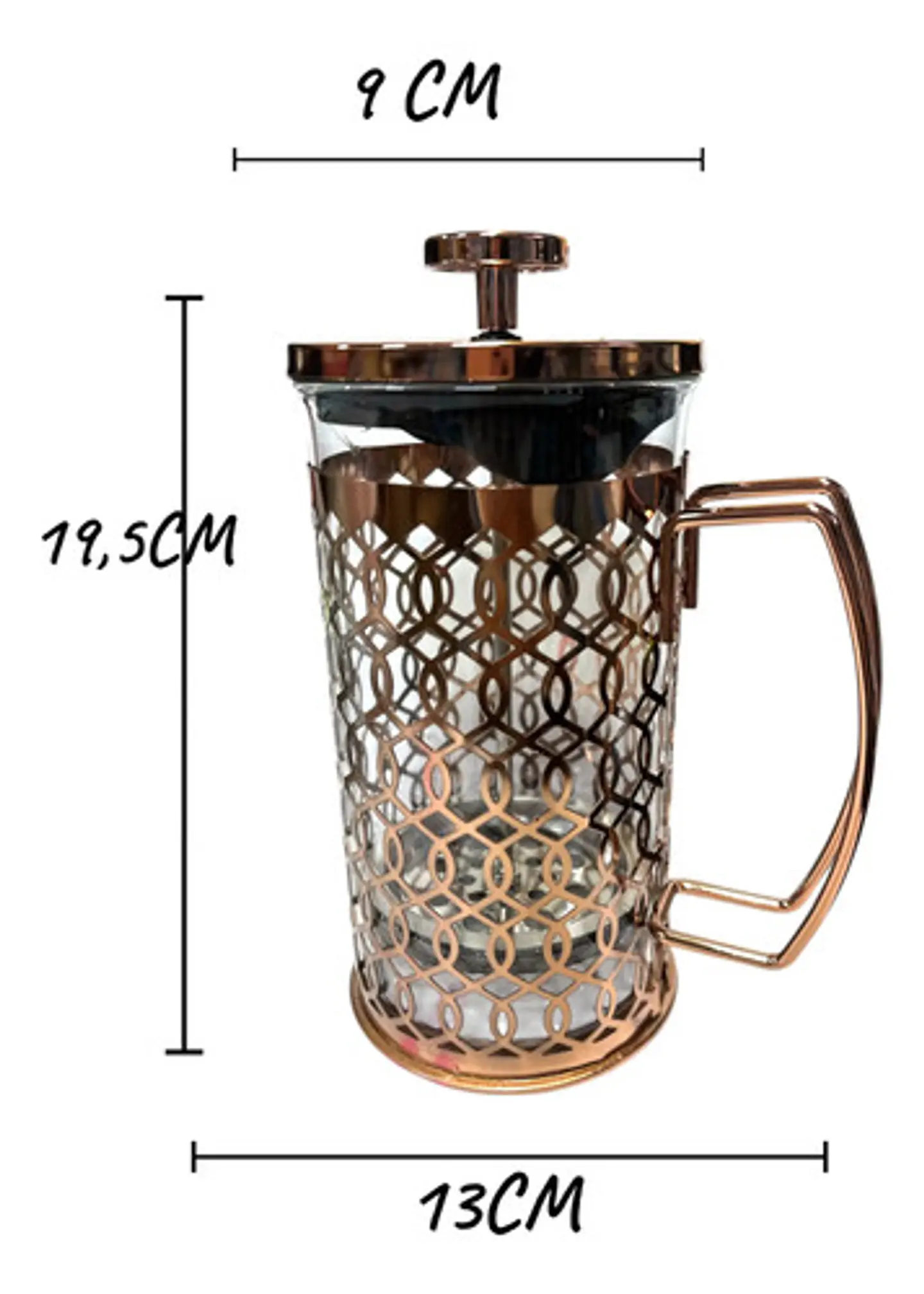 Cafetera Prensa Francesa 600ml En Acero Inoxidable Vidrio 55