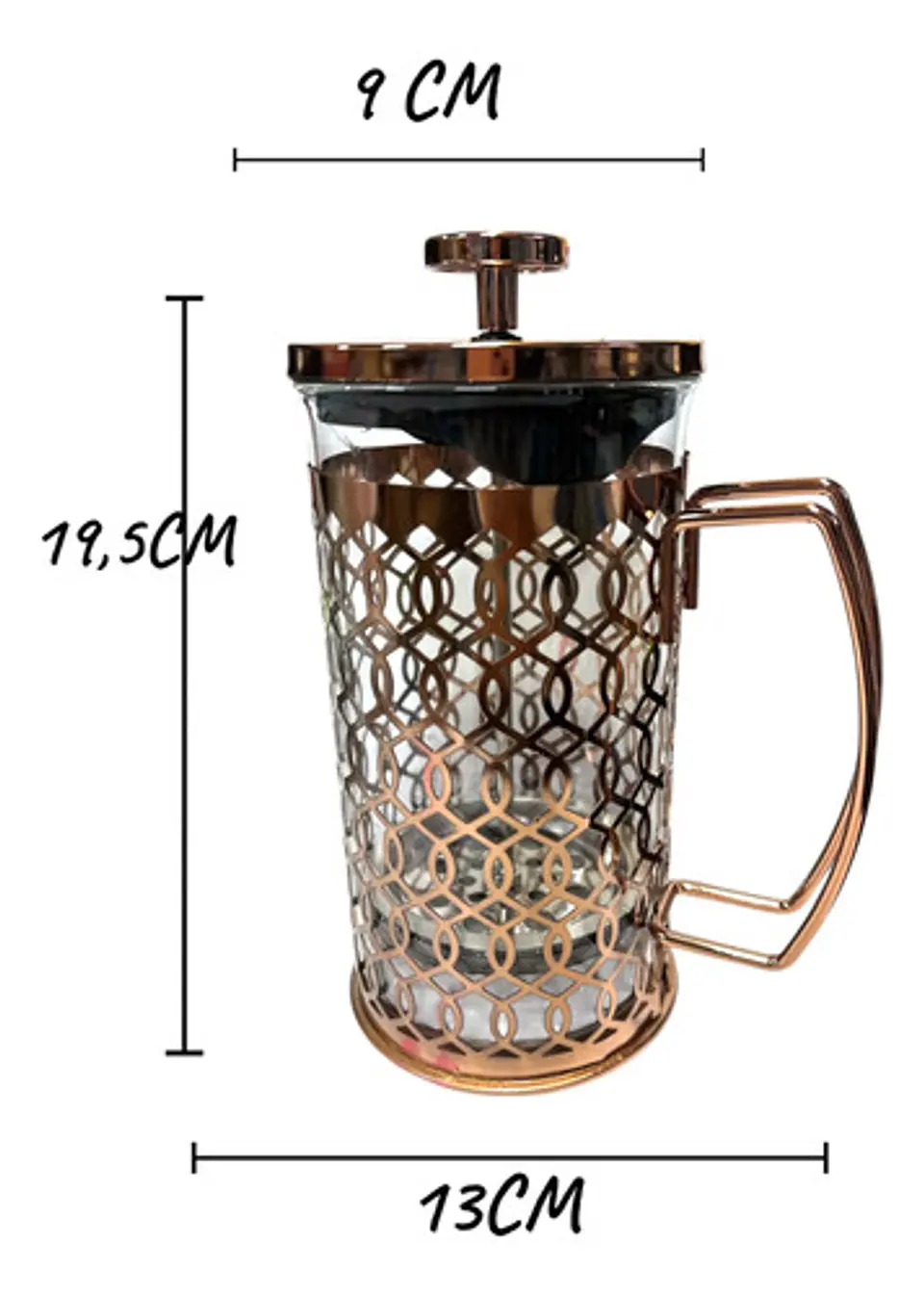 Cafetera Prensa Francesa 600ml En Acero Inoxidable Vidrio 55