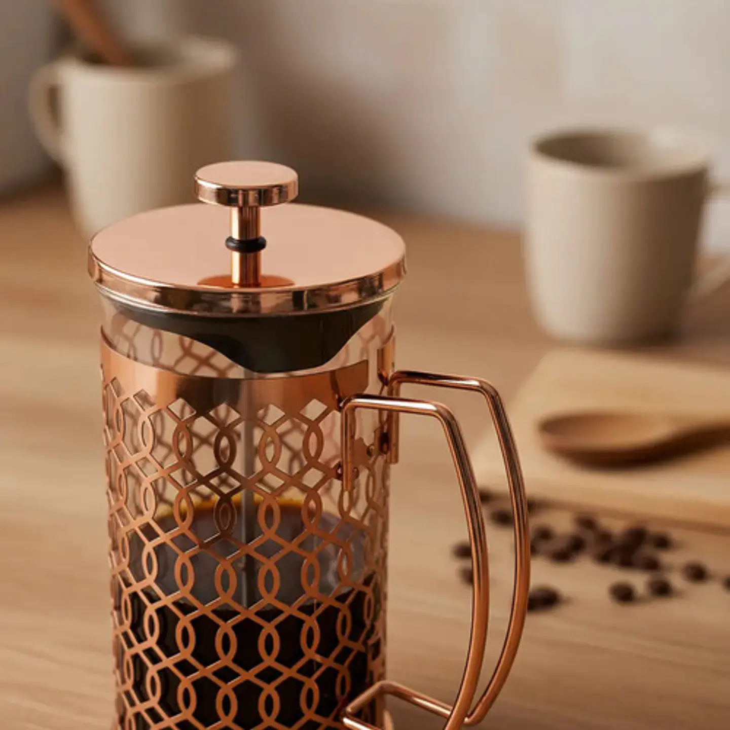 Cafetera Prensa Francesa 600ml En Acero Inoxidable Vidrio 58
