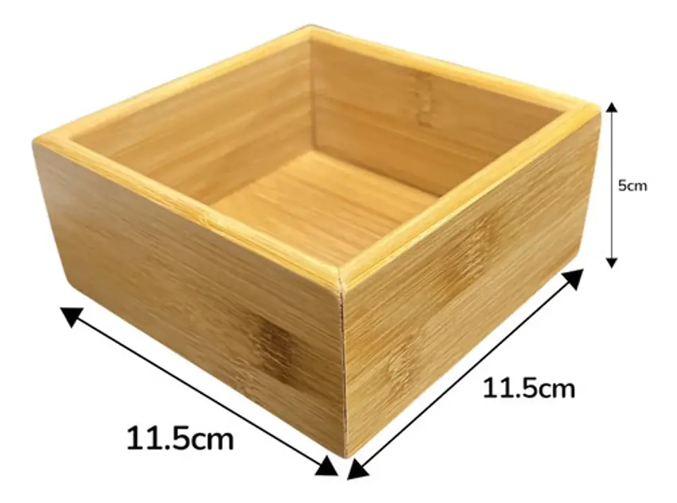 Bandeja De Fruta De Bambú 25x27x5.5cm 6 Compartimentos 7