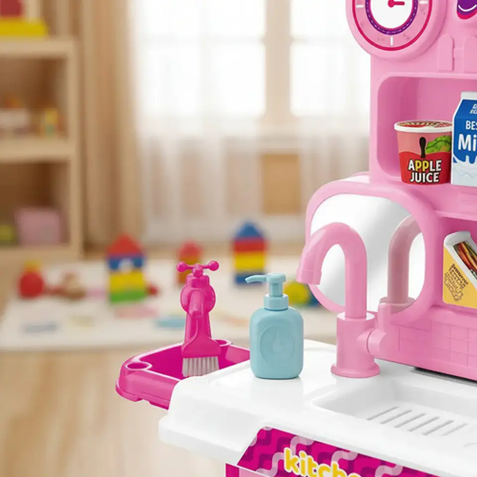 Cocina Infantil Para Niños Y Niñas 53 Accesorios 50cm Alto Verde 6