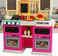 Cocina Infantil Con Agua, Luz, Sonido, Vapor 85 Accesorios Rosa Chicle - Miniatura 5