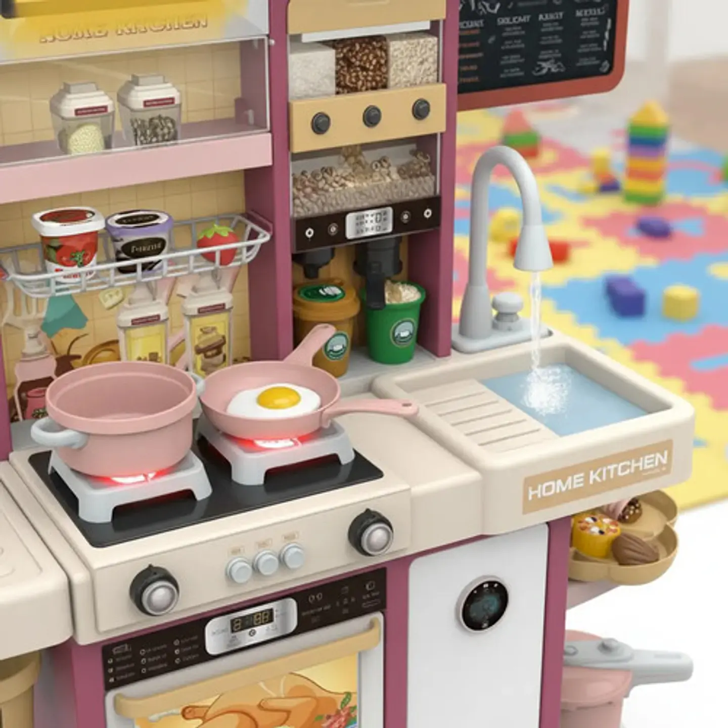 Cocina Inteligente 97cm Infantil Vapor Agua Electrodoméstico Verde Lima 7