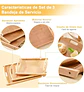 Bandejas De Servicio Para Servir Bambu Bamboo X 3 Und Tamaño - Miniatura 5
