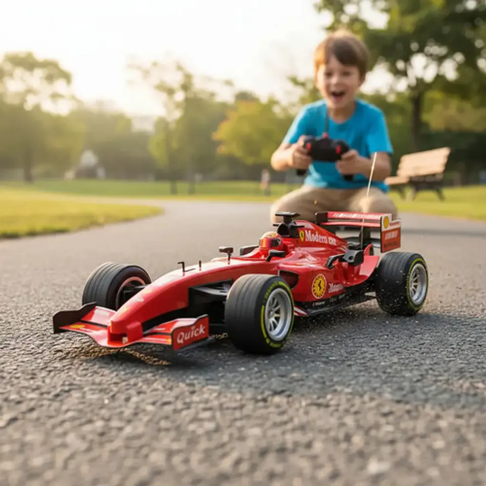 Carro Formula 1 Control Con Luz Trasera Bateria Recargable Rojo Carro Fórmula 1 4