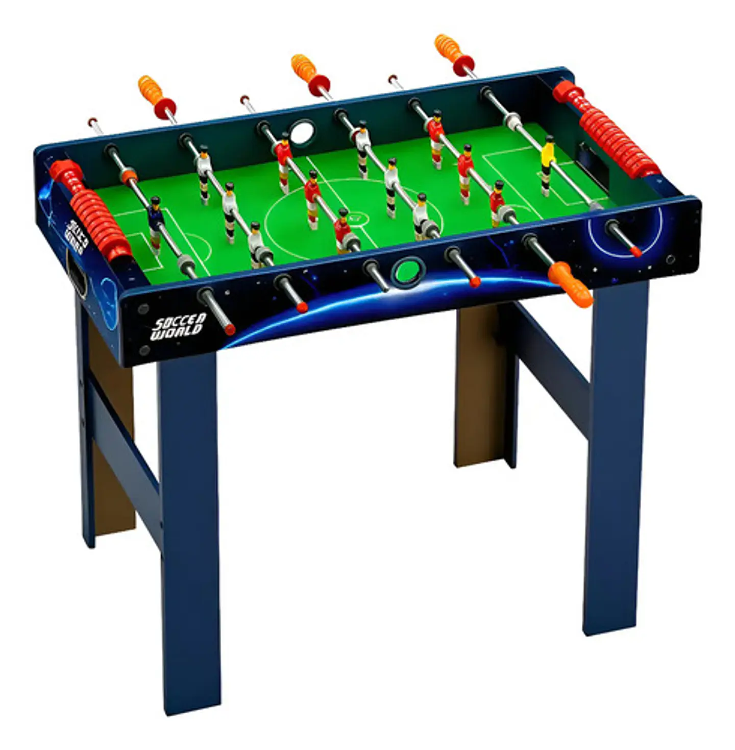 Futbolín Madera Infantil Xj 78cm Altura 81x43cm Azul Estampado 1