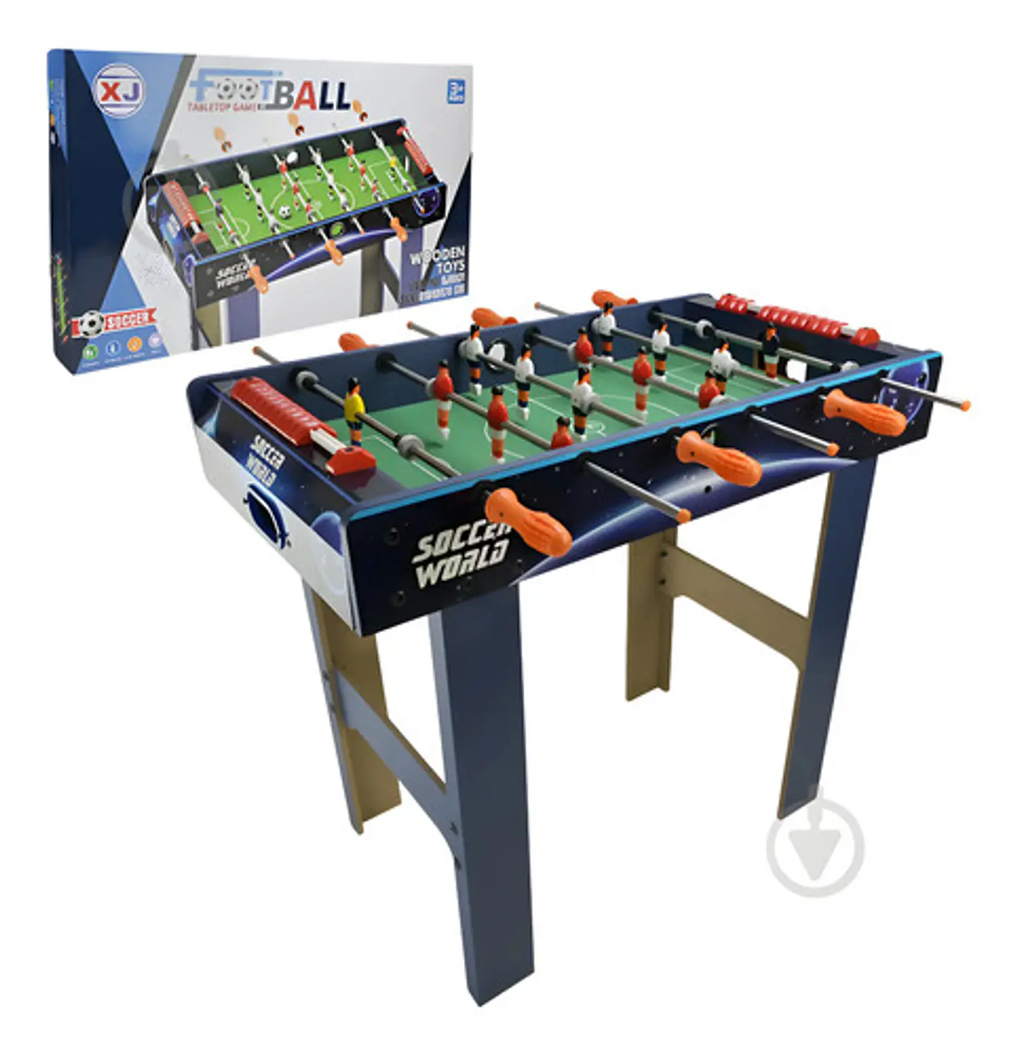 Futbolín Madera Infantil Xj 78cm Altura 81x43cm Azul Estampado 2