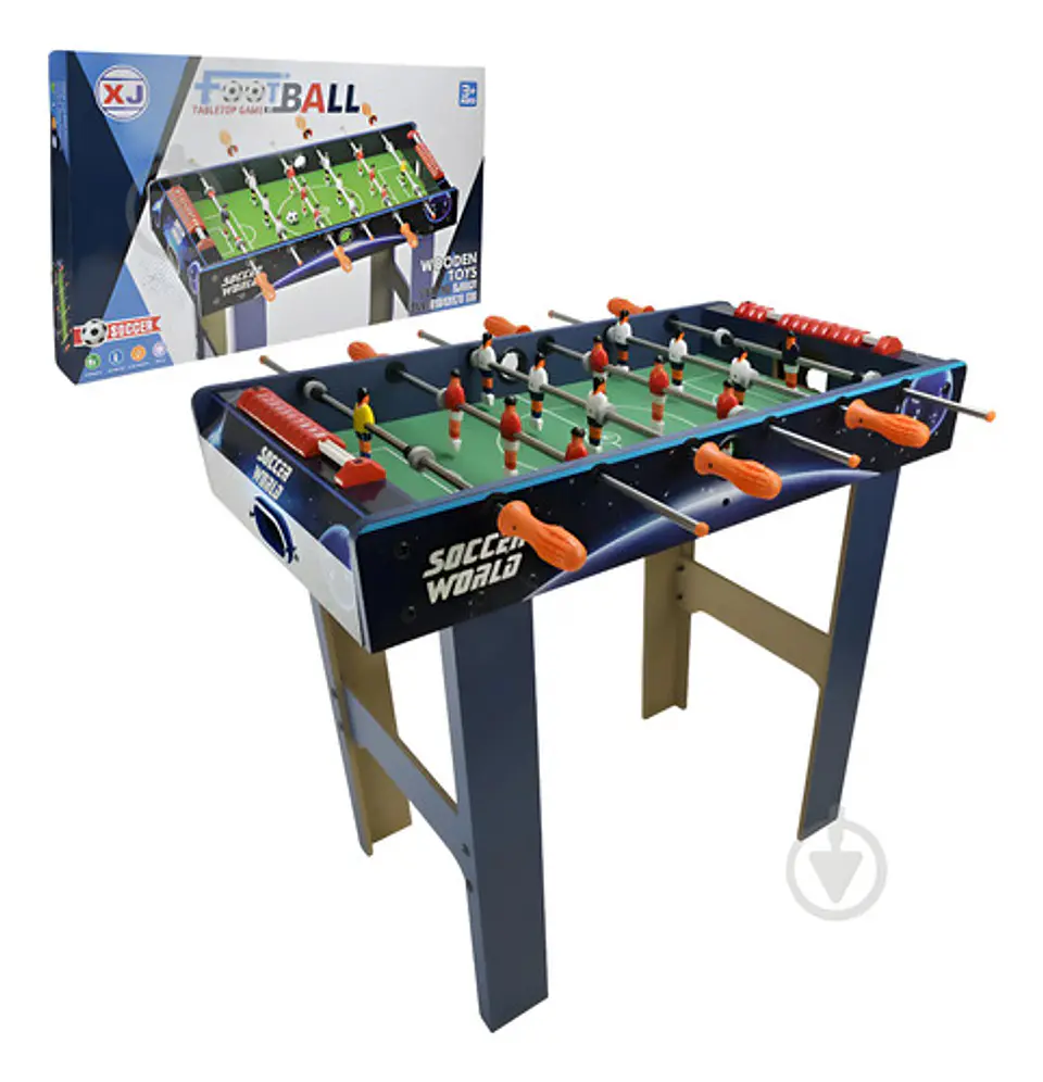 Futbolín Madera Infantil Xj 78cm Altura 81x43cm Azul Estampado 2