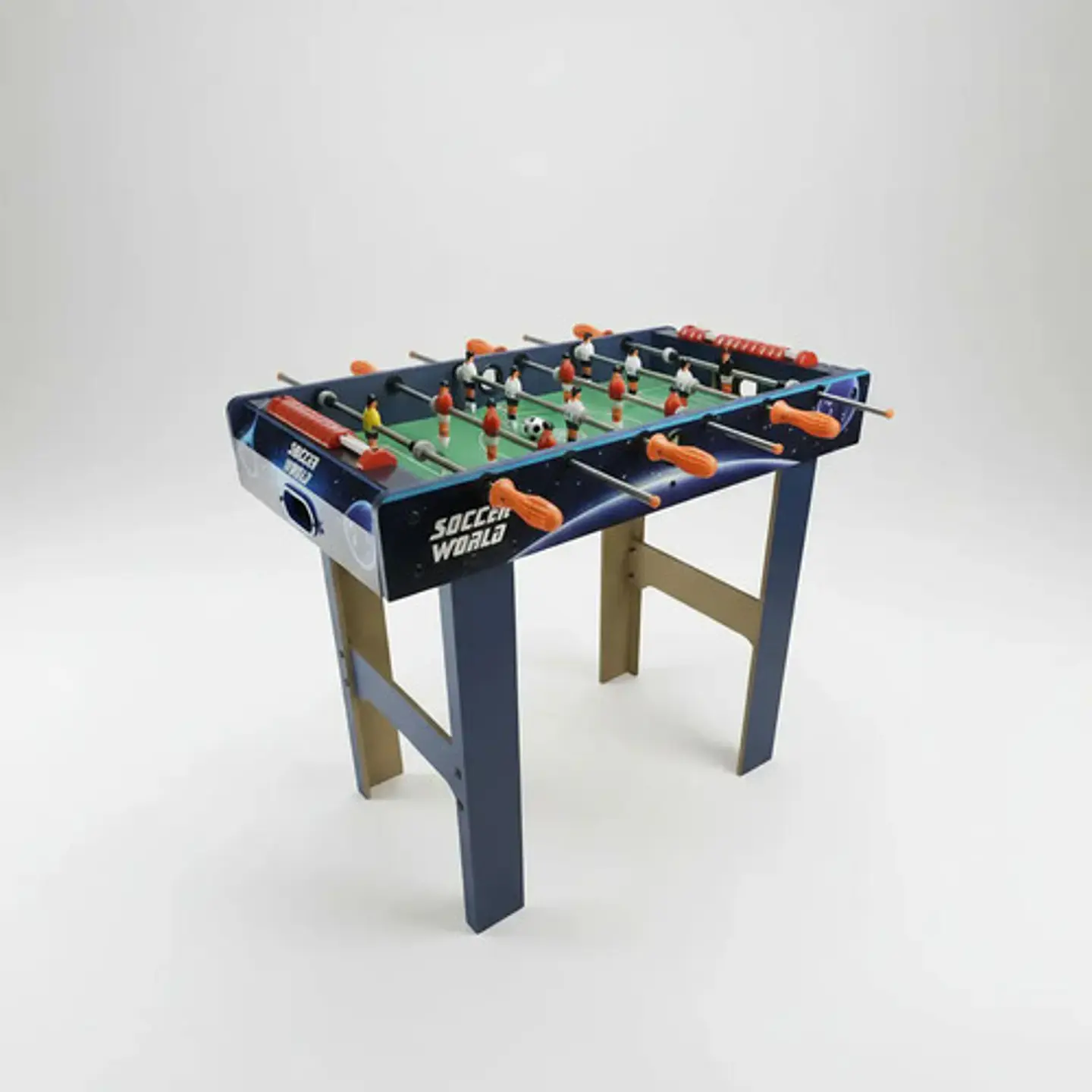 Futbolín Madera Infantil Xj 78cm Altura 81x43cm Azul Estampado 6