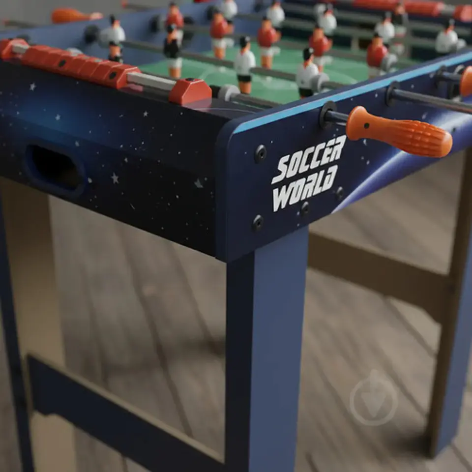 Futbolín Madera Infantil Xj 78cm Altura 81x43cm Azul Estampado 9