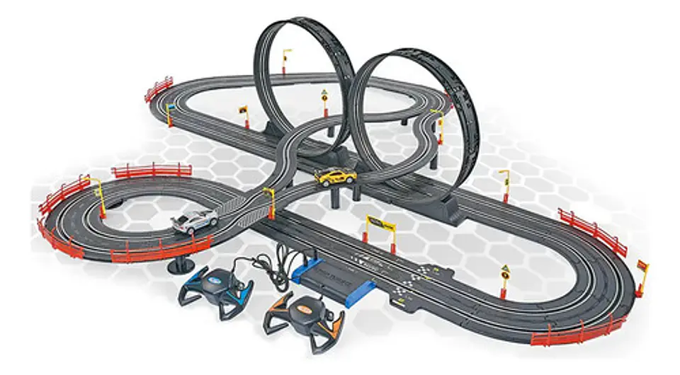 Pista Eléctrica 790cm De Circuito De Velocidad 2 Carros Negro 3