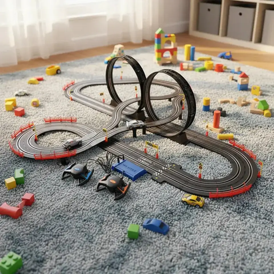 Pista Eléctrica 790cm De Circuito De Velocidad 2 Carros Negro 6