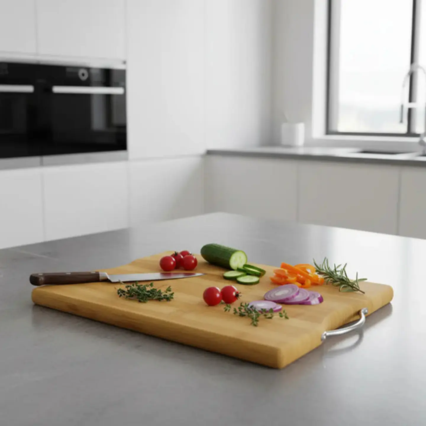 Tabla De Cortar Cocina Bamboo 20x30cm Con Agarre 9