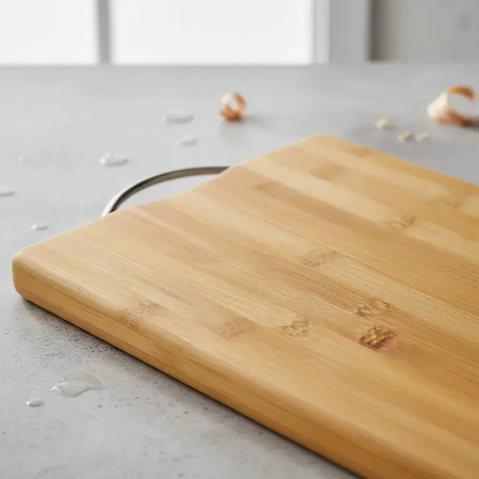 Tabla De Cortar Cocina Bamboo 20x30cm Con Agarre 10