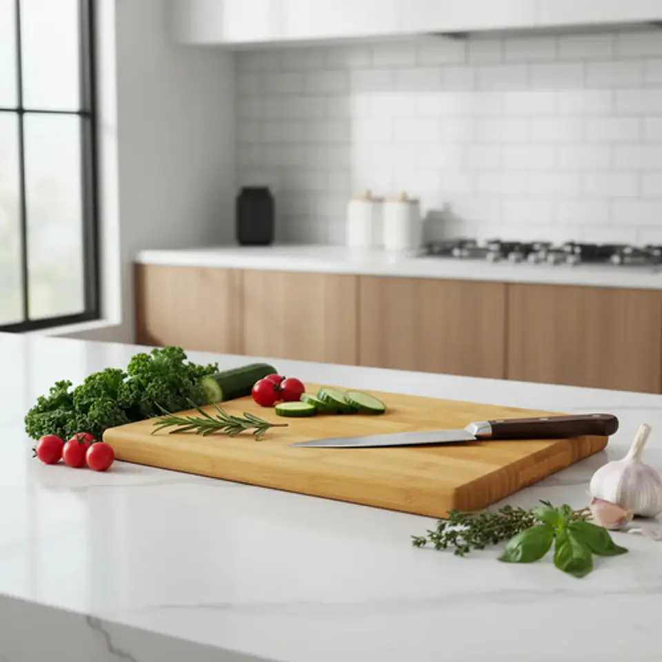 Tabla De Cortar Cocina Bamboo 20x30cm Con Agarre 12