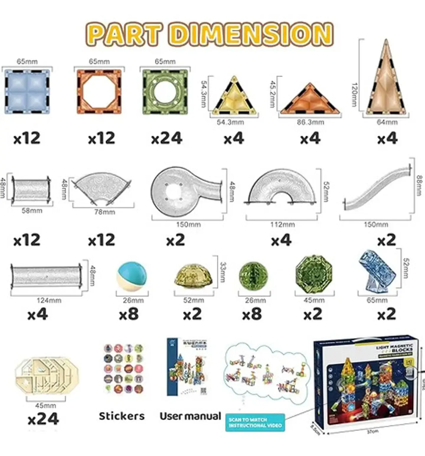 Juego De Construccion Magnetico Niños Steam Con Canicas 142 No 4