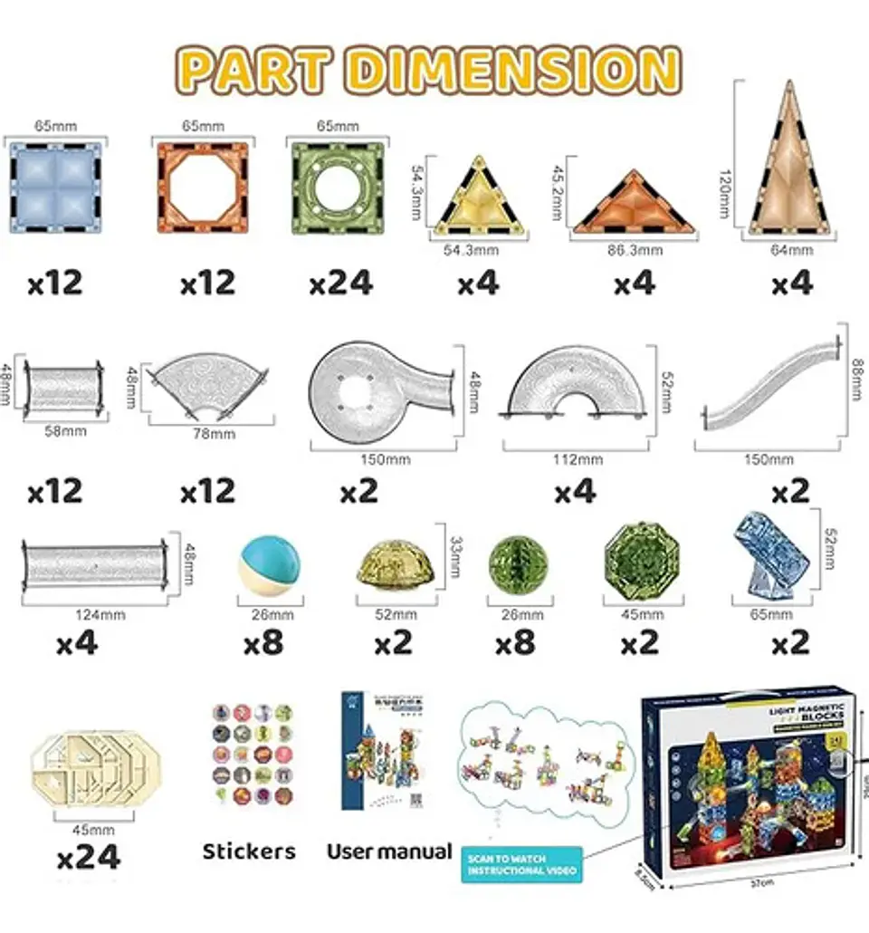 Juego De Construccion Magnetico Niños Steam Con Canicas 142 No 4