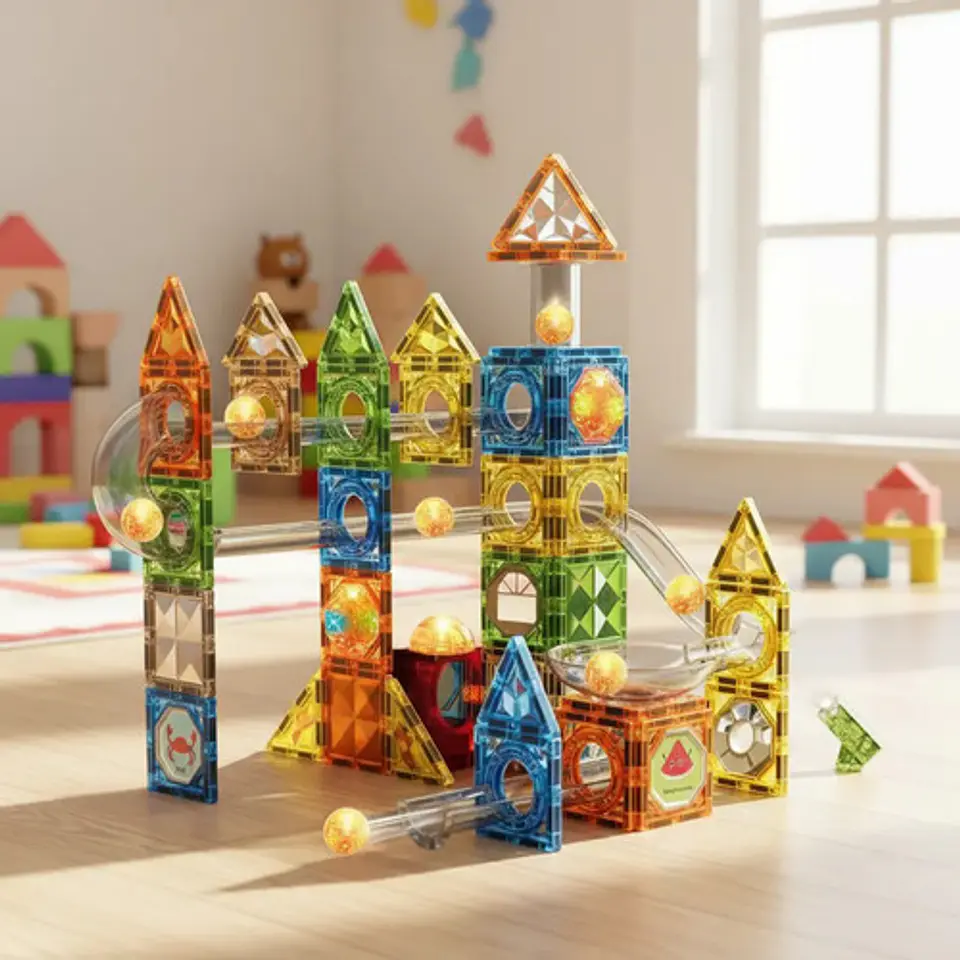 Juego De Construccion Magnetico Niños Steam Con Canicas 142 No 5