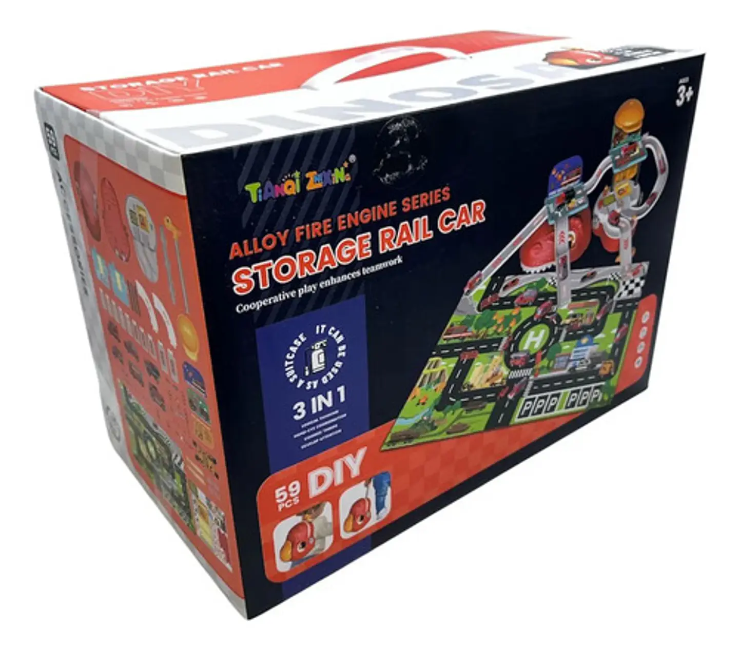 Pista Carro Cabeza Dinosauiro Trex Circuito Maletin Jurassic 4
