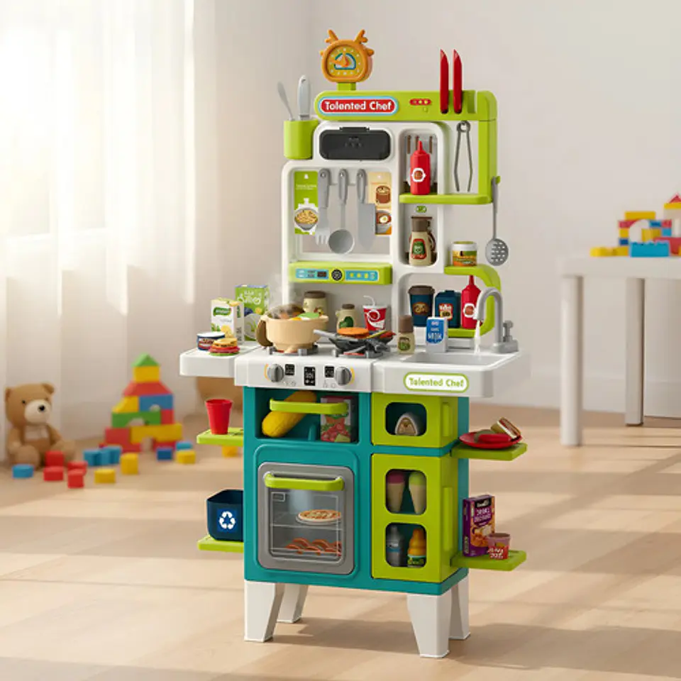 Cocina Infantil Con Agua Luz Sonido Vapor 104 Accesorios 2