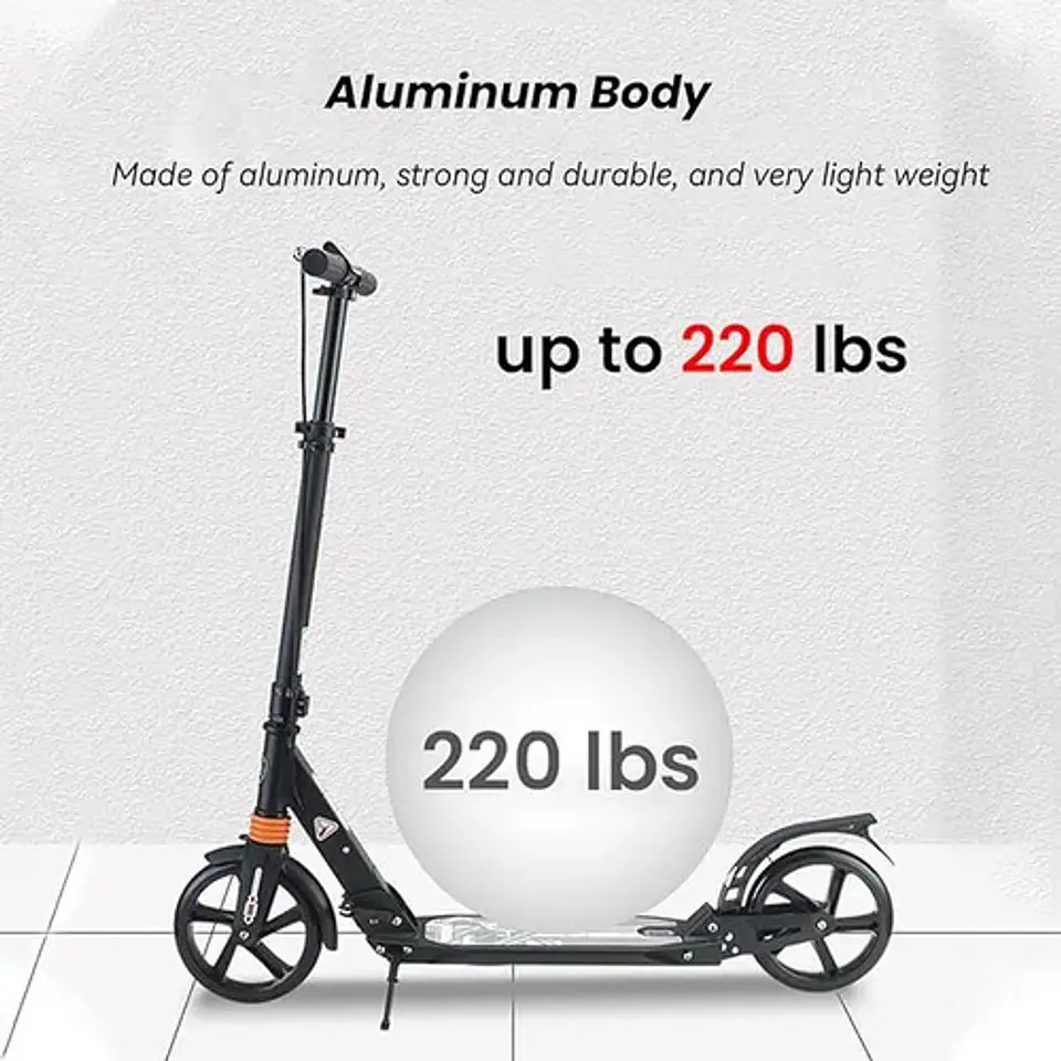 Urban Scooter Monopatín Patineta Metálica Adultos Niños  3