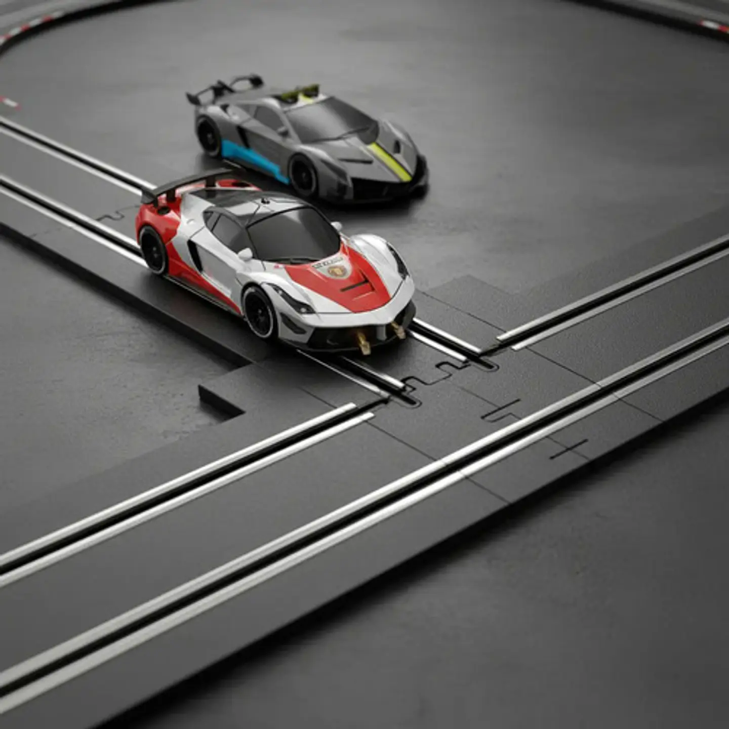 Pista De Carreras Eléctrica 2 Carros 6.6 Metros Naranja Para Niños Soba Naranja Oscuro 7