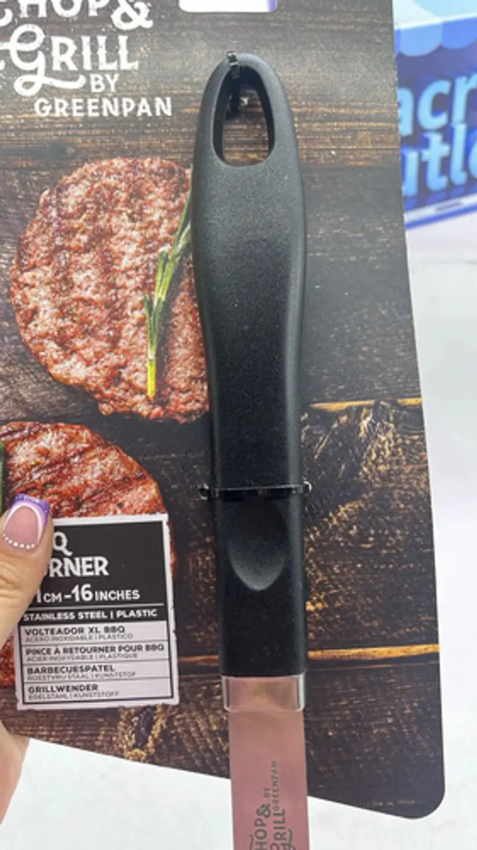 Espátula De Metal Con Mango Plastico Cocina Bbq Hamburguesas 4