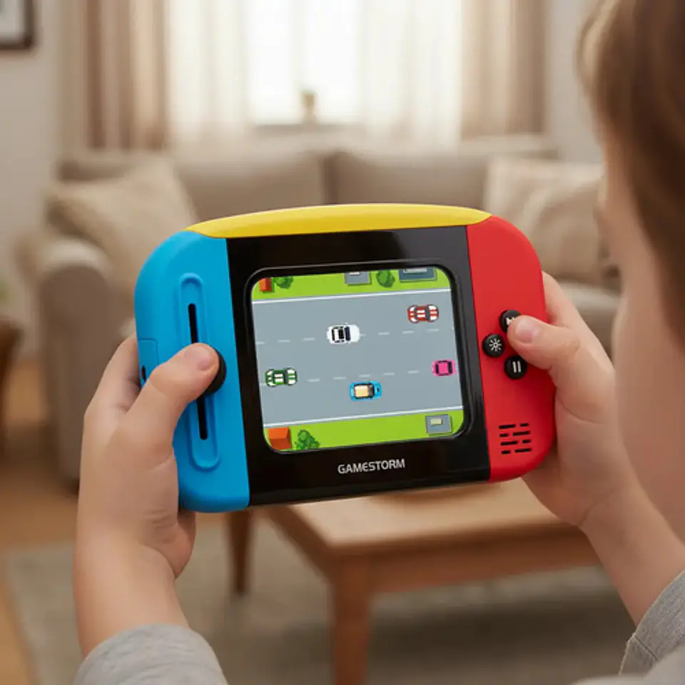 Consola Portátil Gamestorm Con Videojuego Antiguo Carro 4