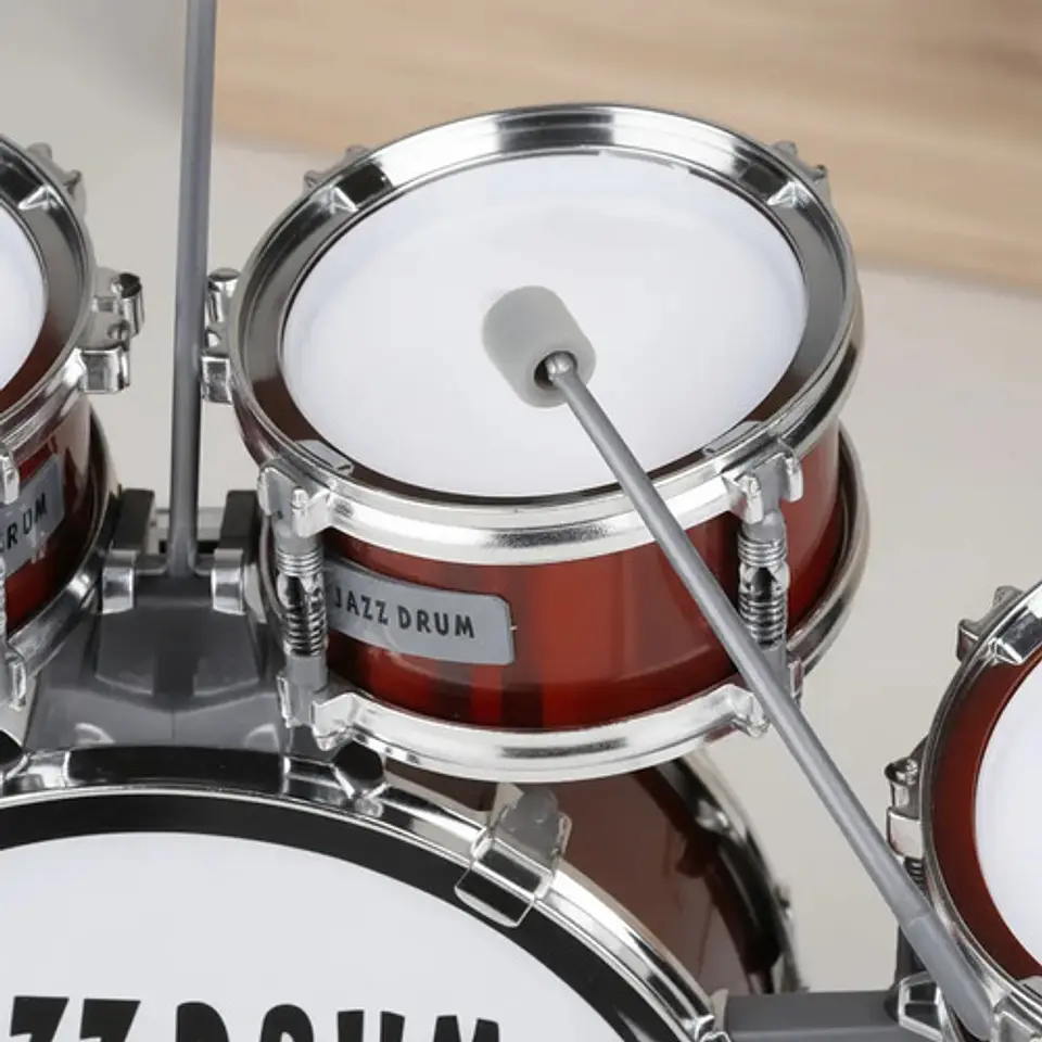 Batería Musical Para Niños Pequeños Juguete 5 Tambores Fucsia 4