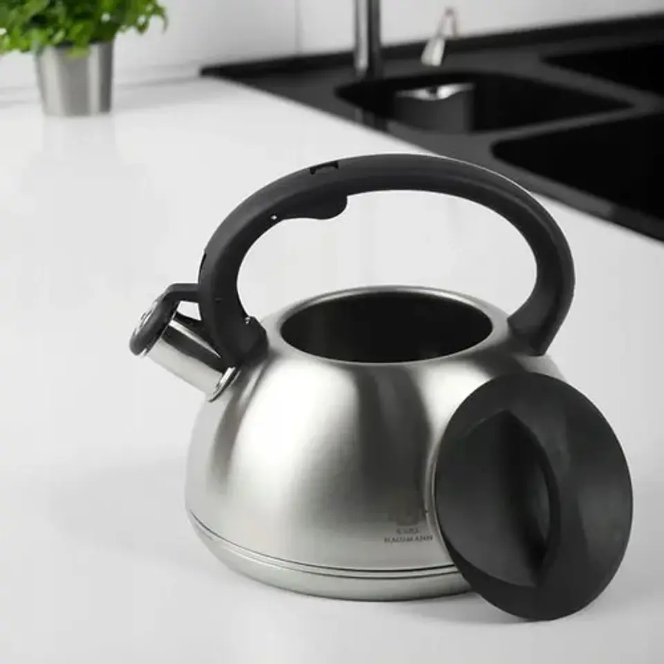 Tetera Hervidora De Agua 2.8l Con Silvato Resistente Plateado 3