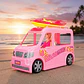 Mini Camper Tipo Barbie Travel Set Rosa Canoa Luces Sonidos Rosa Chicle - Miniatura 1