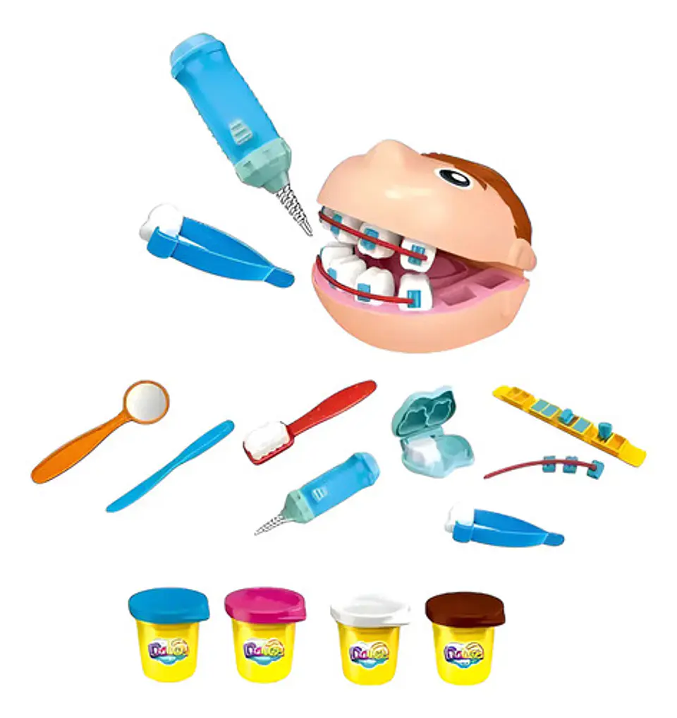 Dentista Plastilina Juego Odontologo Masas Juguete Moldes 2