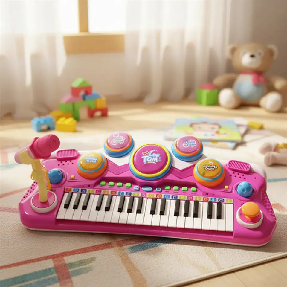 Juguete Piano Teclado Mp3 Bluetooth Microfono Niñas 1
