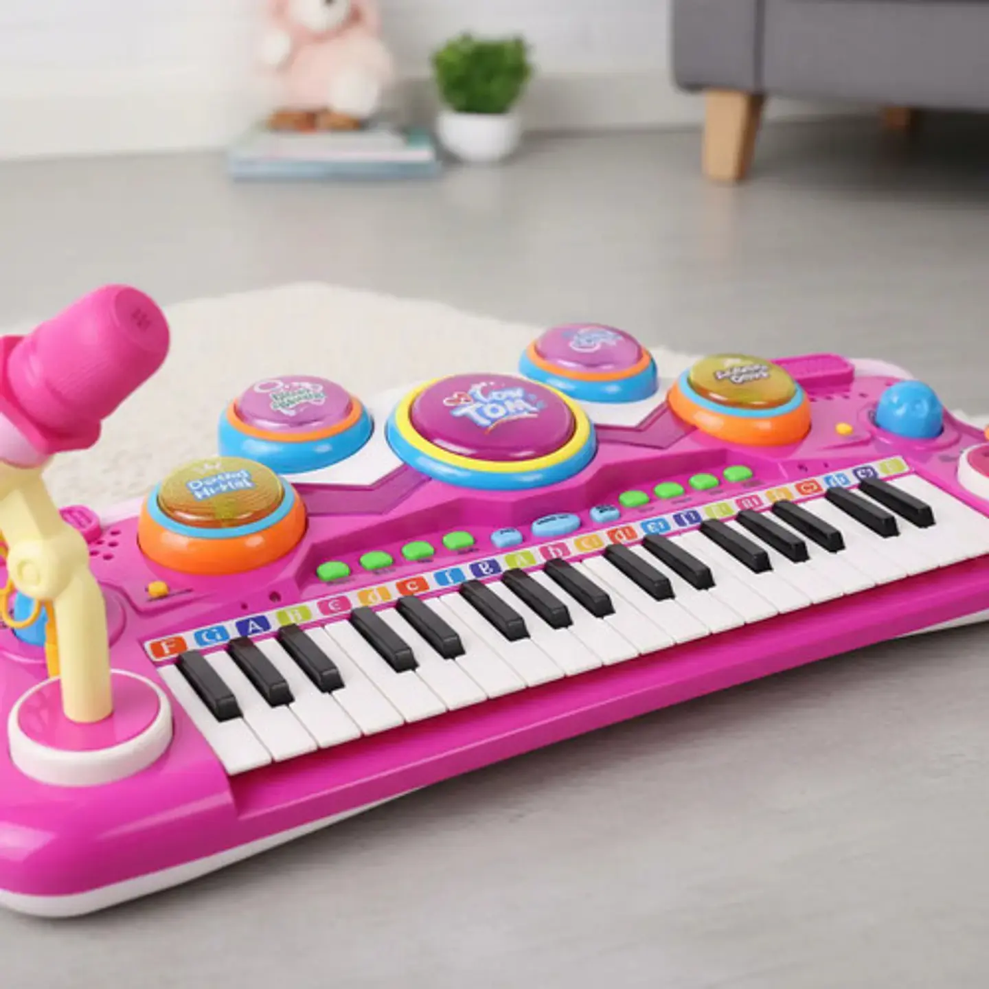Juguete Piano Teclado Mp3 Bluetooth Microfono Niñas 2