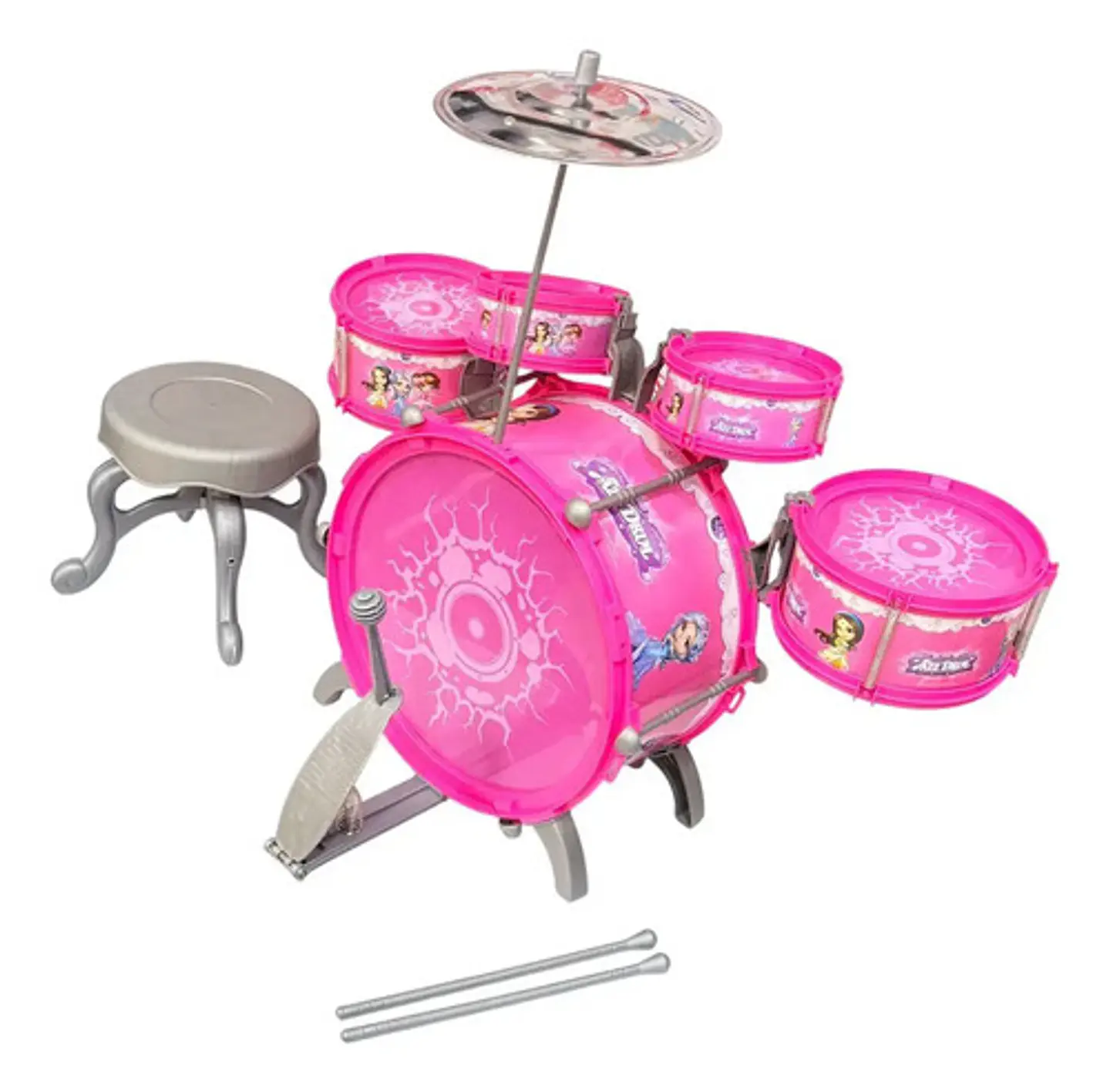 Set Batería Musical 5 Tambores Niños Percusión 28832 Rojo 4
