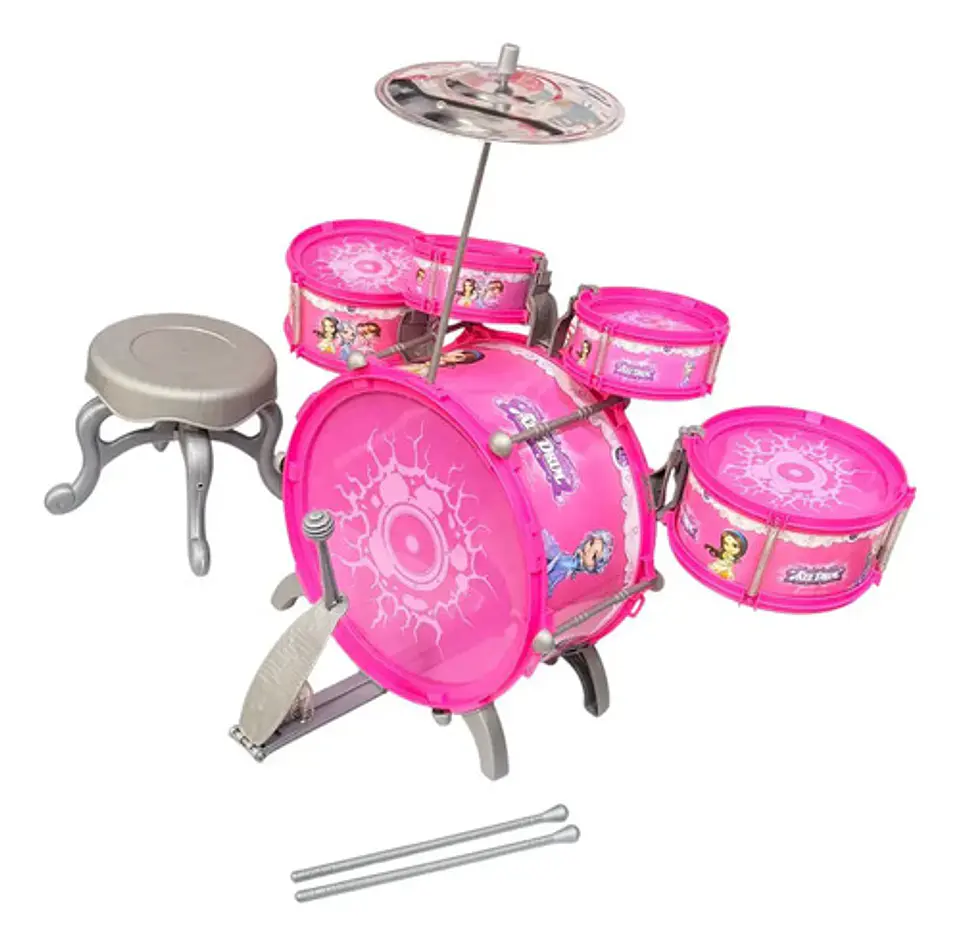 Set Batería Musical 5 Tambores Niños Percusión 28832 Rojo 4