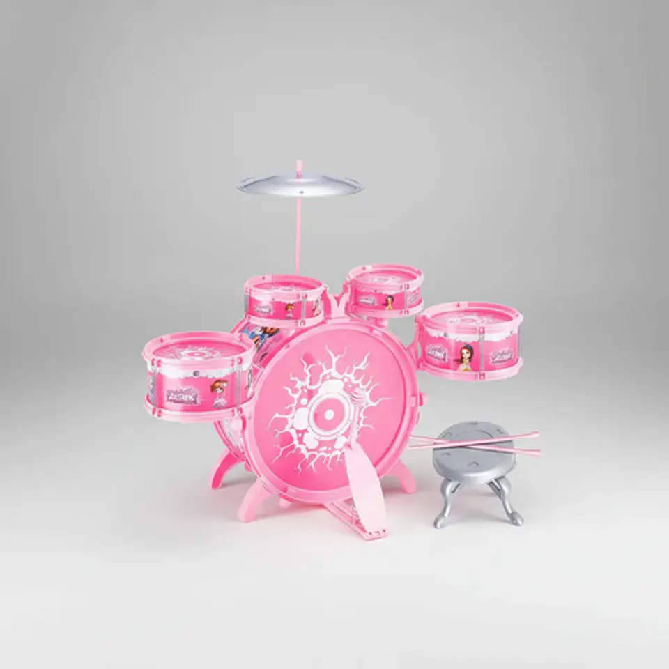 Set Batería Musical 5 Tambores Niños Percusión 28832 Rojo 6
