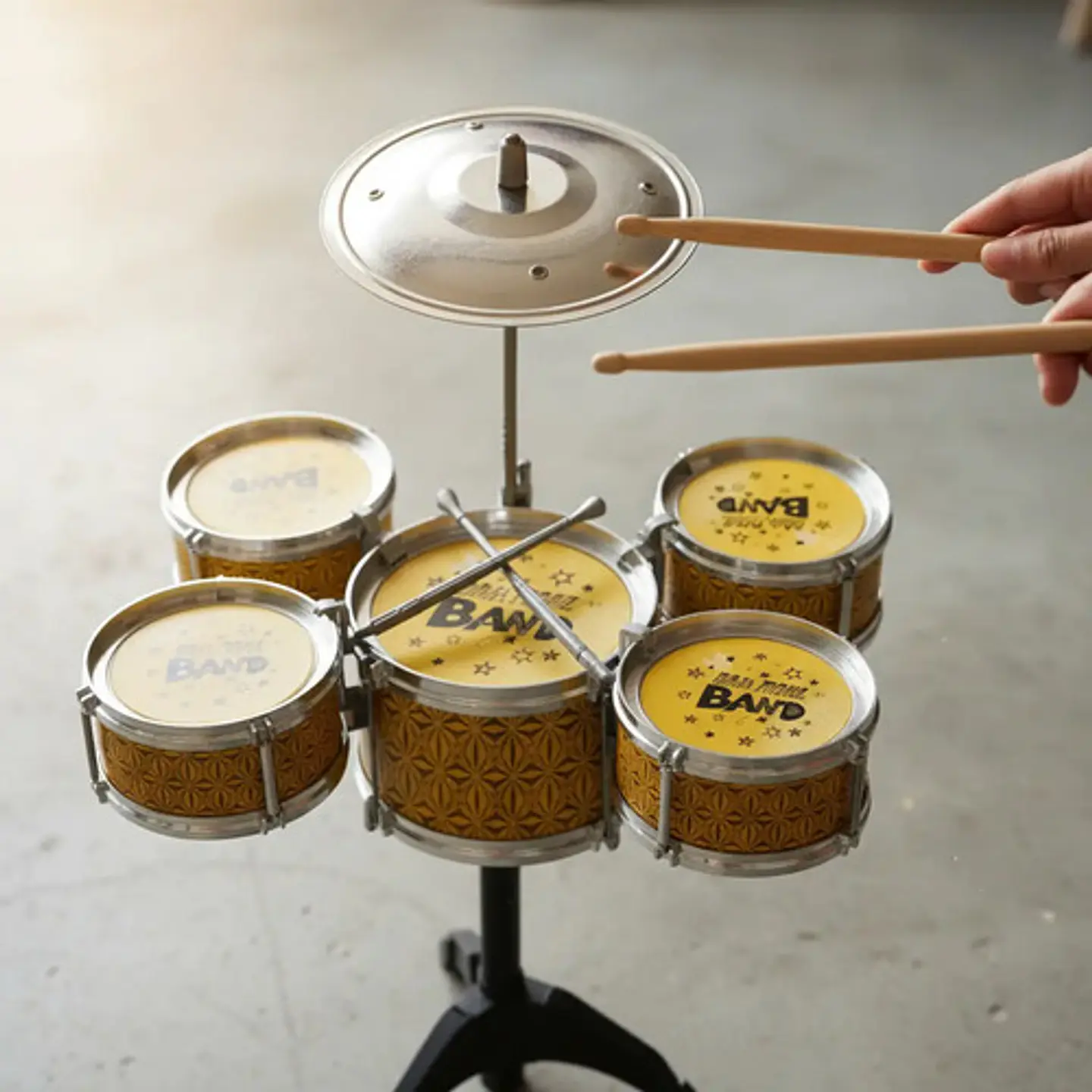 Batería Musical Drum Band Rock 5 Tambores Juguete 6
