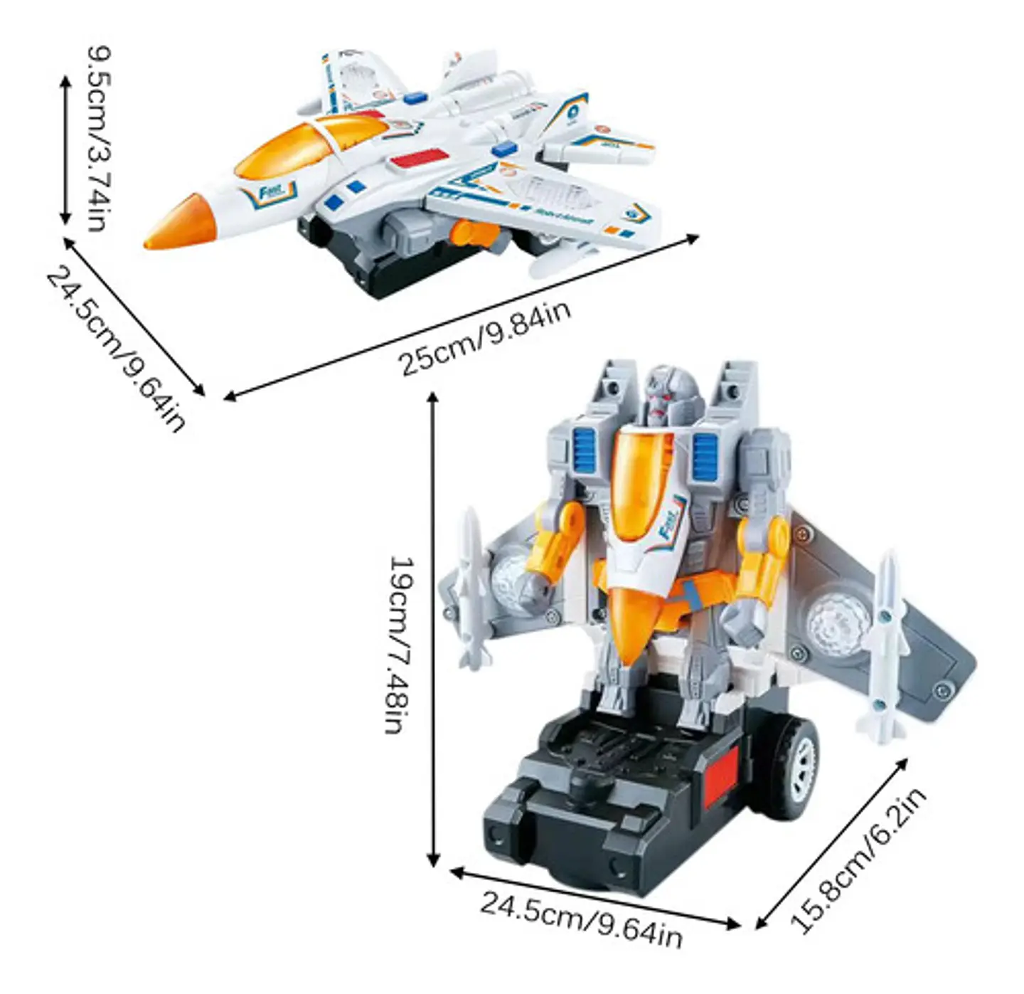 Juguete Avión Robot Con Transformación Automática 2 En 1 3