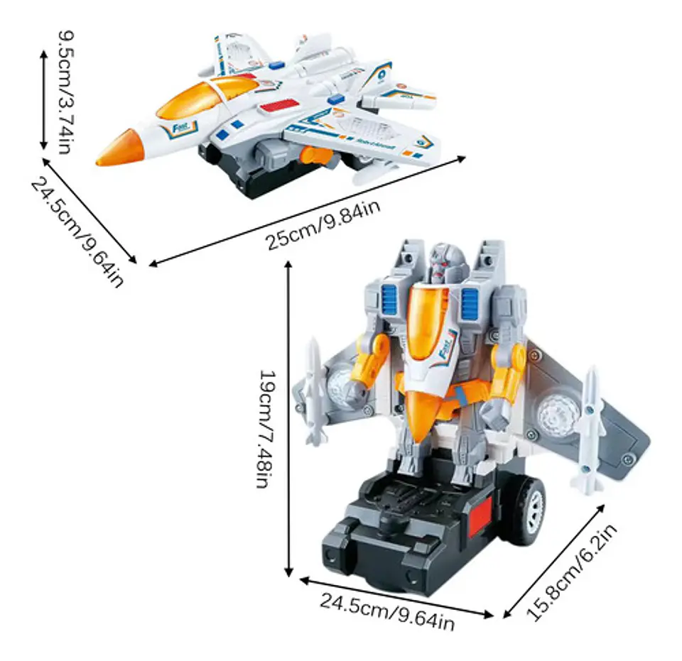Juguete Avión Robot Con Transformación Automática 2 En 1 3