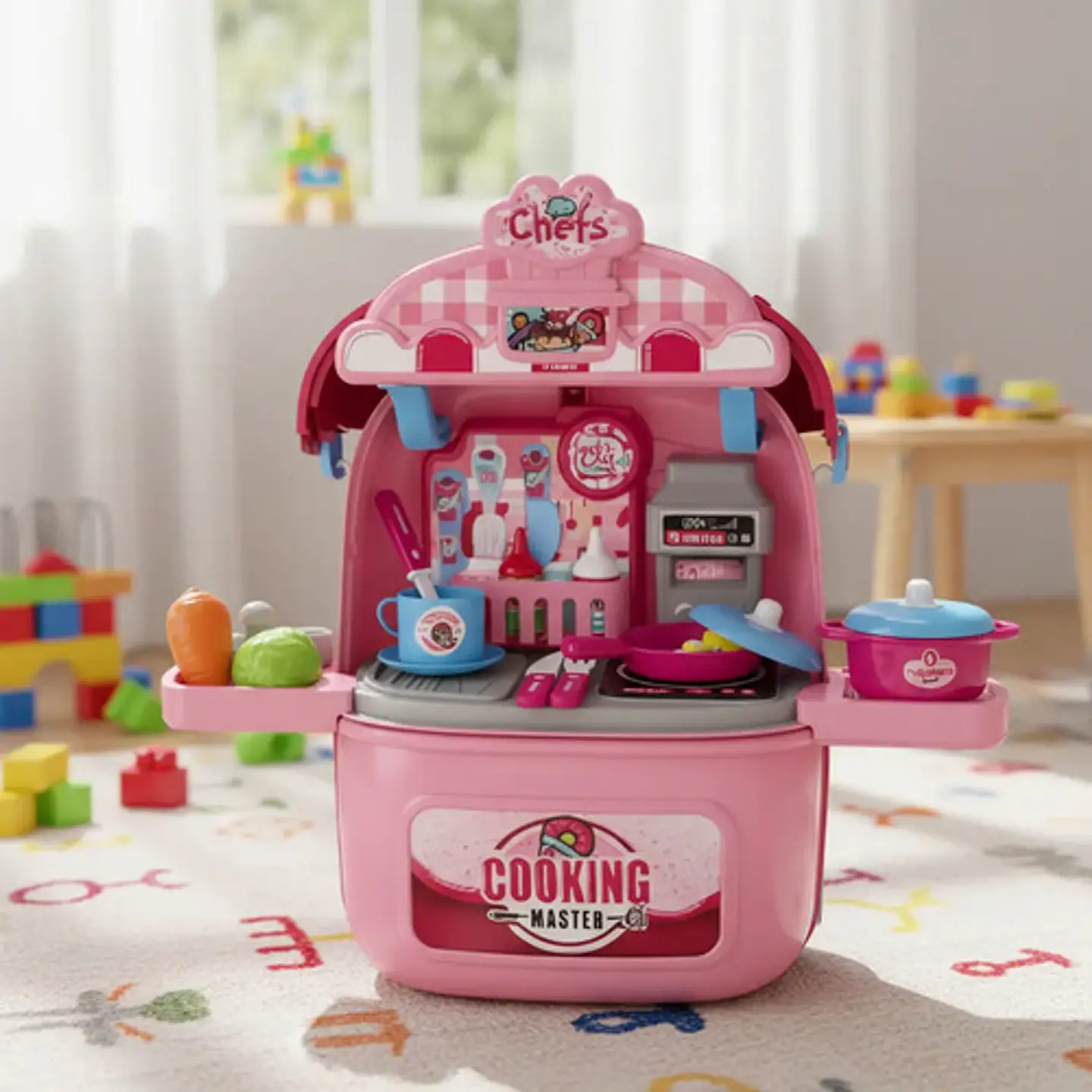 Maleta Con Ruedas Juguete Cocina Princesas Portátil 5