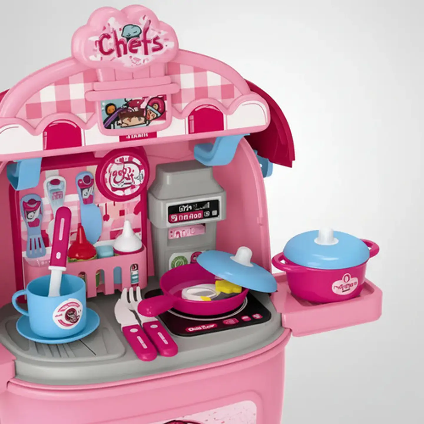 Maleta Con Ruedas Juguete Cocina Princesas Portátil 7