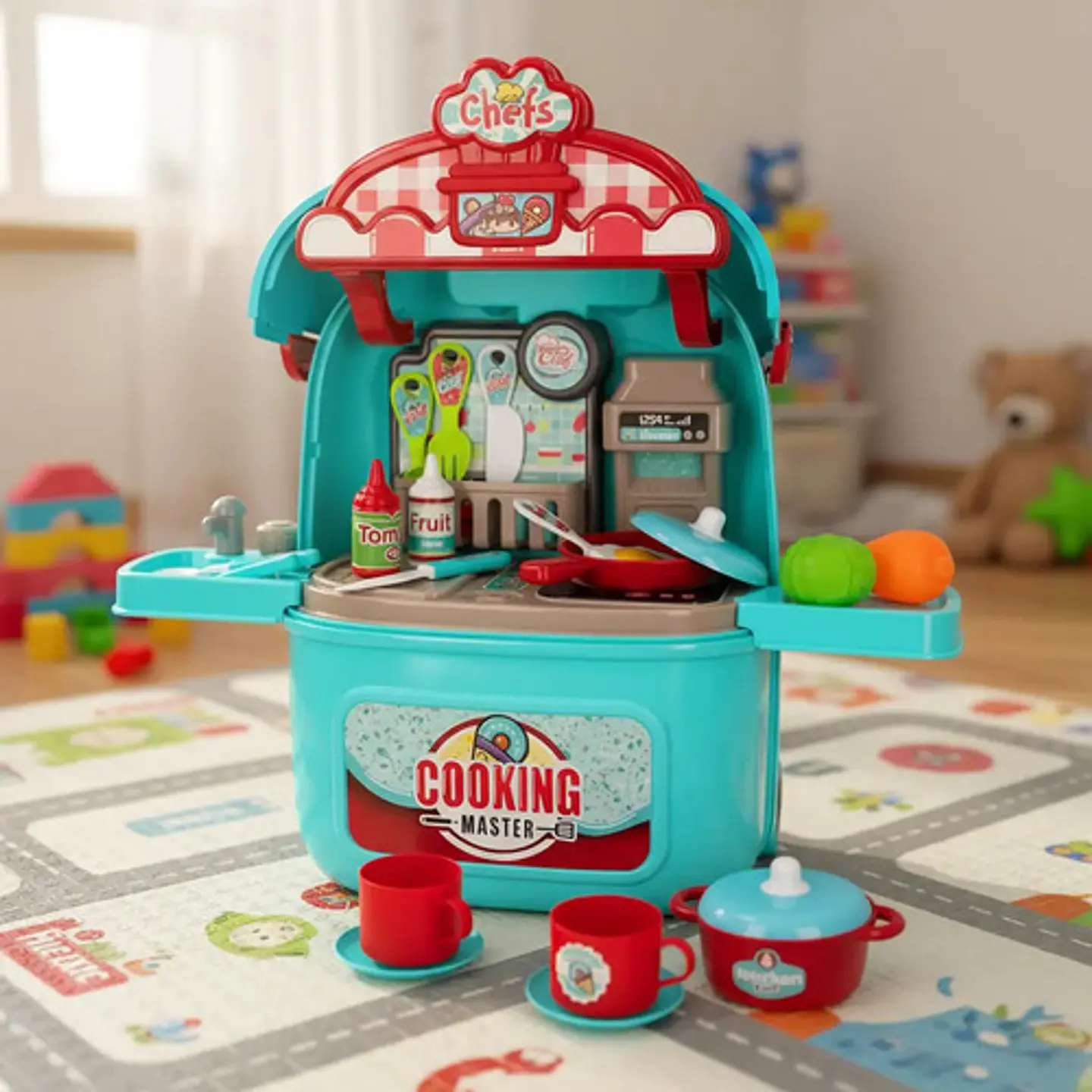 Maleta Con Ruedas Juguete Cocina Princesas Portátil 8