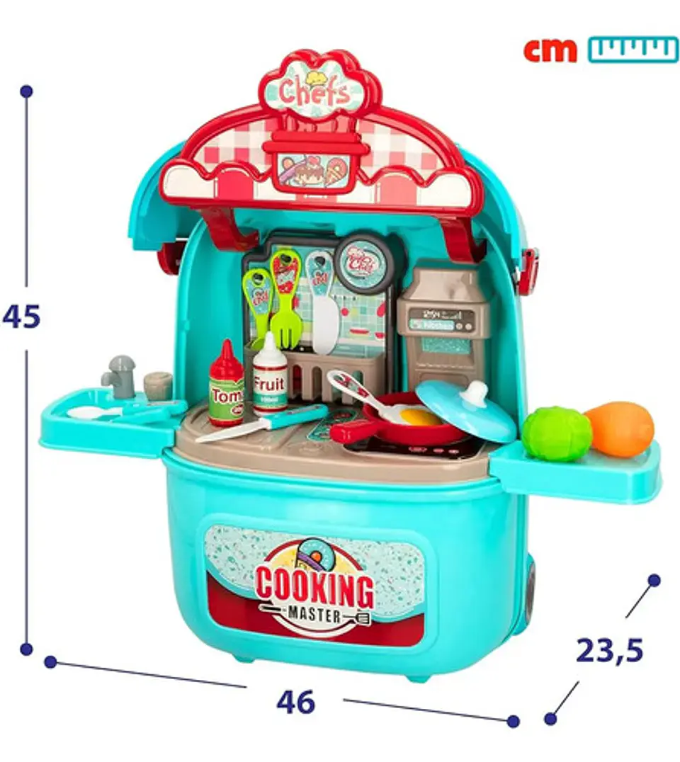 Maleta Con Ruedas Juguete Cocina Princesas Portátil 11